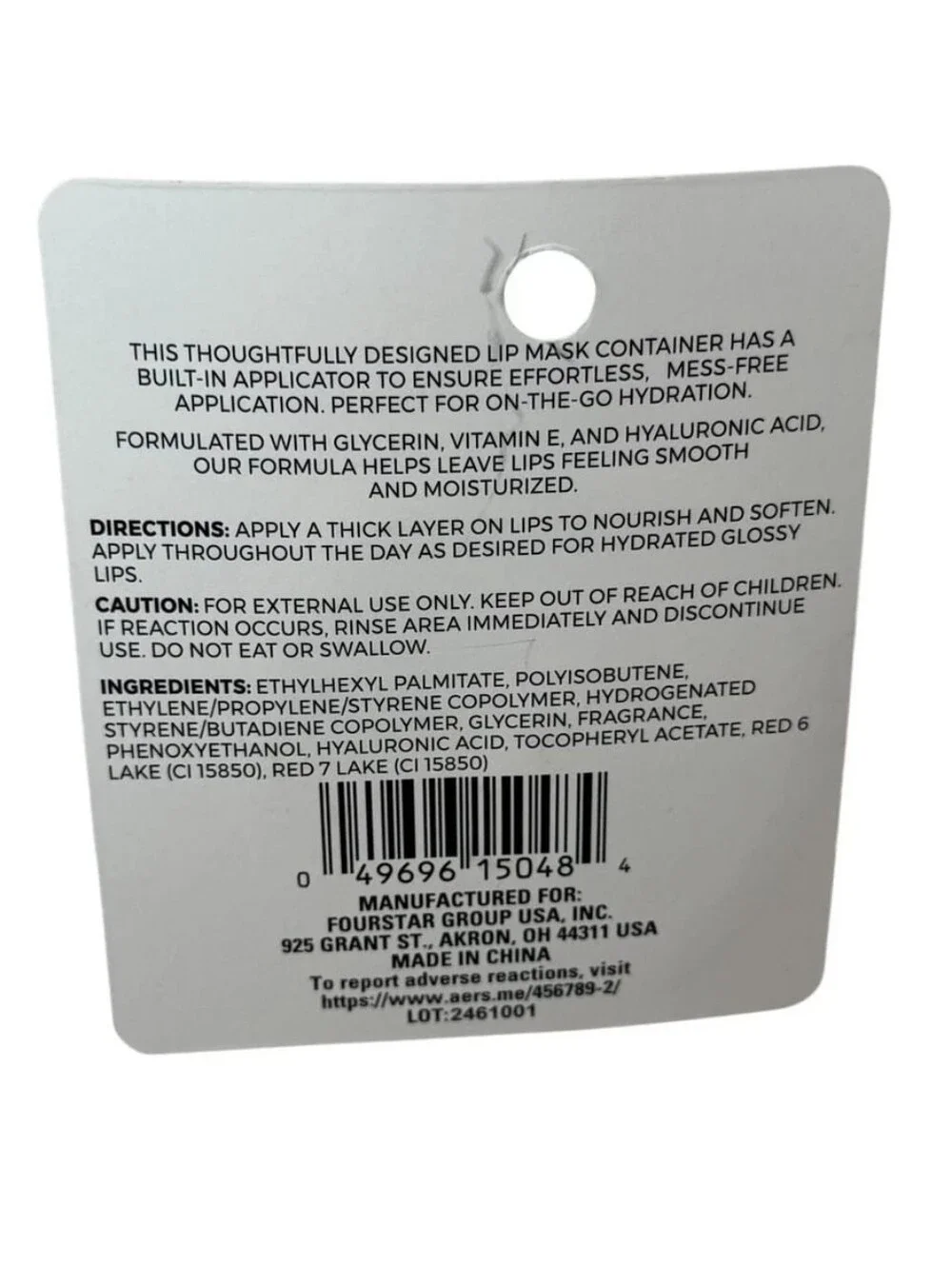 Pink Lip Mask with Hyaluronic Acid & Vitamin E - Strawberry Scented